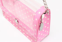 Load image into Gallery viewer, SCORE! Chrissy Medium Designer Clear Cross-body Bag - Aurora Pink and White

