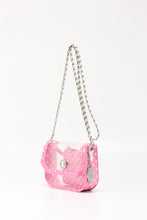 Load image into Gallery viewer, SCORE! Chrissy Small Designer Clear Crossbody Bag- Pink and White
