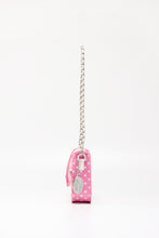 Load image into Gallery viewer, SCORE! Chrissy Small Designer Clear Crossbody Bag- Pink and White

