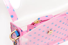 Load image into Gallery viewer, SCORE! Chrissy Small Designer Clear Cross-body Bag - Pink and Blue
