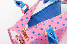 Load image into Gallery viewer, SCORE! Moniqua Large Designer Clear Crossbody Satchel - Pink and French Blue
