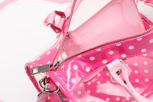 Load image into Gallery viewer, SCORE! Moniqua Large Designer Clear Crossbody Satchel - Fandango Pink and Light Pink
