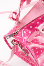 Load image into Gallery viewer, SCORE! Moniqua Large Designer Clear Crossbody Satchel - Fandango Pink and Light Pink
