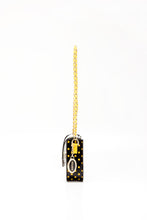 Load image into Gallery viewer, SCORE! Chrissy Small Designer Clear Crossbody Bag - Black and Gold Yellow
