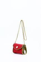 Load image into Gallery viewer, SCORE! Eva Designer Crossbody Clutch - Red and Olive Green
