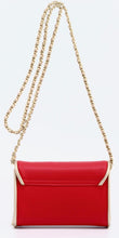 Load image into Gallery viewer, SCORE! Eva Designer Crossbody Clutch - Red and Gold
