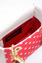 Load image into Gallery viewer, SCORE! Jacqui Classic Top Handle Crossbody Satchel - Red, White and Gold
