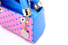 Load image into Gallery viewer, SCORE! Jacqui Classic Top Handle Crossbody Satchel  - Pink and Blue
