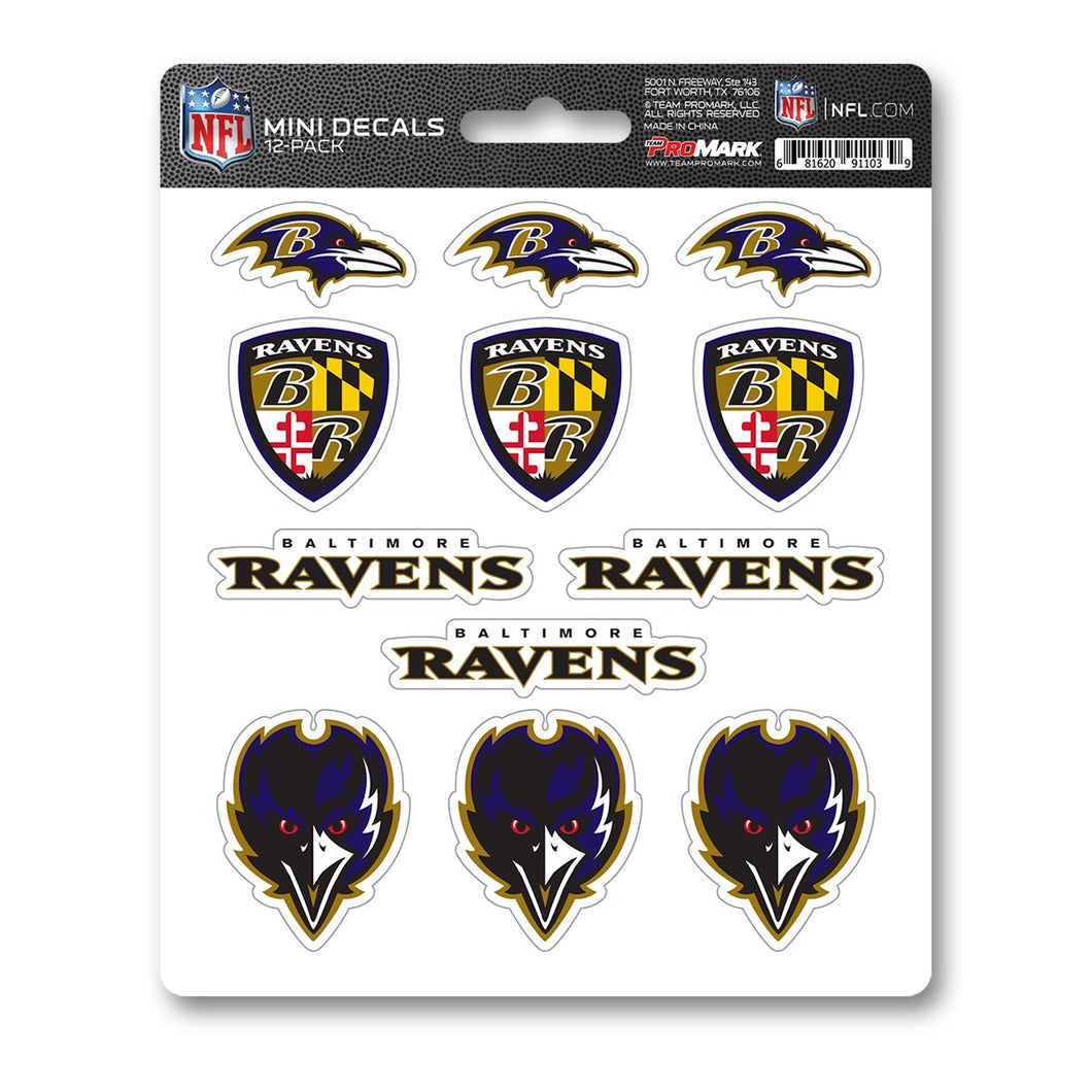 Baltimore Ravens NFL Mini Decal 12-pk