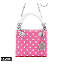 Load image into Gallery viewer, SCORE! Jacqui Classic Top Handle Crossbody Satchel - Pink and White
