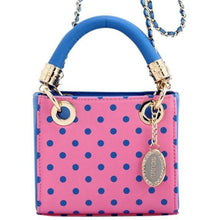 Load image into Gallery viewer, Score! Jacqui Classic Top Handle Crossbody Satchel  - Pink and Blue Delta Gamma
