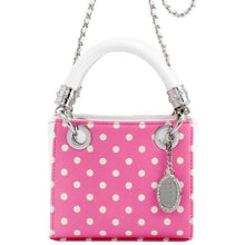 Load image into Gallery viewer, SCORE! Game Day Bag purse Jacqui Classic Top Handle Crossbody Satchel - Pink and White Phi Mu purse
