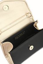 Load image into Gallery viewer, SCORE! Eva Designer Crossbody Clutch - Black and Gold Gold
