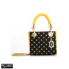Load image into Gallery viewer, SCORE! Jacqui Classic Top Handle Crossbody Satchel  - Black and Gold Yellow
