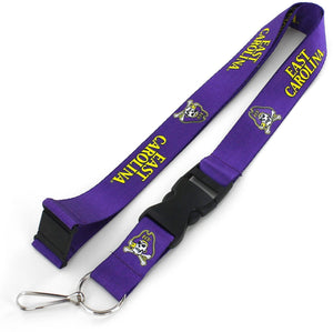 EAST CAROLINA Pirates Official NCAA Licensed Purple and Gold Logo Team Lanyard