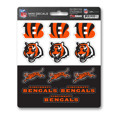 Cincinnati Bengals 12pk Mini Decal Orange and Black NFL Team ProMark