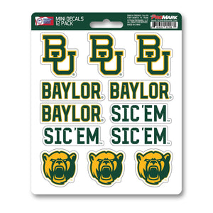 Baylor Bears 12pk Mini Decals Green and Gold NCAA Team ProMark