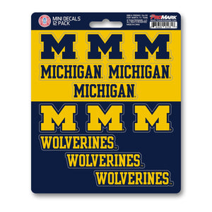 Michigan University Wolverines NCAA 12pk Mini Decals