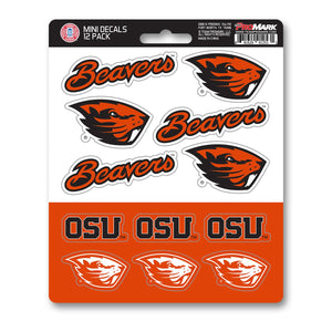 Oregon State University Beavers NCAA 12pk Mini Decal Black and Orange
