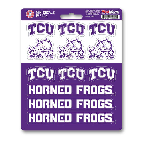 TCU Texas Christian University Horned Frogs 12pk Mini Decal Purple and White Team ProMark