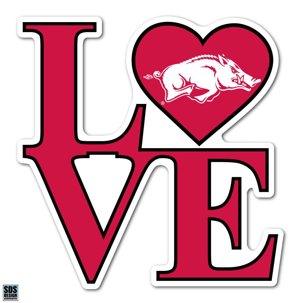 University of Arkansas Fayetteville NCAA Collegiate Logo Super Durable Purse Sticker~ Love Razorbacks Cardinal Red and White