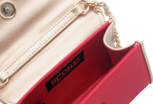 Load image into Gallery viewer, SCORE! Eva Designer Crossbody Clutch - Red and Gold
