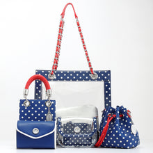 Load image into Gallery viewer, SCORE! Jacqui Classic Top Handle Crossbody Satchel  - Red, White and Blue
