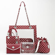 Load image into Gallery viewer, SCORE! Jacqui Classic Top Handle Crossbody Satchel - Maroon Crimson and White
