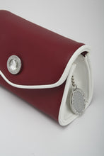 Load image into Gallery viewer, SCORE! Eva Designer Crossbody Clutch- Maroon Crimson and White
