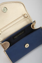 Load image into Gallery viewer, SCORE! Eva Designer Crossbody Clutch- Navy Blue and Gold Gold
