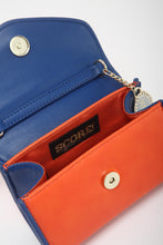 Load image into Gallery viewer, SCORE! Eva Designer Crossbody Clutch- Orange and Blue
