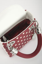 Load image into Gallery viewer, SCORE! Jacqui Classic Top Handle Crossbody Satchel - Maroon Crimson and White
