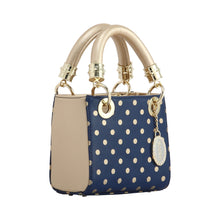 Load image into Gallery viewer, SCORE! Game Day Bag Purse Jacqui Satchel Navy and Gold - George Washington Colonials, UC Davis Aggies, Charleston Southern Buccaneers, Montana State Bobcats, Akron Zips, MLB  Milwaukee Brewers, MLS Philadelphia Union, Sigma Delta Tau  purse
