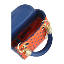 Load image into Gallery viewer, SCORE! Jacqui Classic Top Handle Crossbody Satchel  - Orange and Blue

