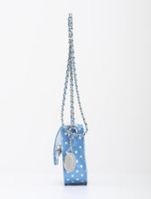 Load image into Gallery viewer, SCORE! Chrissy Small Designer Clear Crossbody Bag - Light Blue and White
