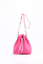Load image into Gallery viewer, SCORE! Sarah Jean Crossbody Large BoHo Bucket Bag - Fandango Hot Pink and Light Pink
