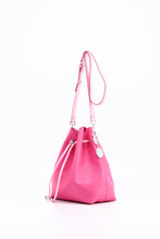 Load image into Gallery viewer, SCORE! Sarah Jean Crossbody Large BoHo Bucket Bag - Fandango Hot Pink and Light Pink
