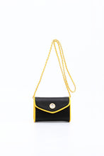 Load image into Gallery viewer, SCORE! Eva Designer Crossbody Clutch - Black and Gold Yellow
