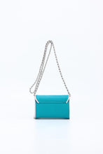 Load image into Gallery viewer, SCORE! Eva Designer Crossbody Clutch - Turquoise and Silver

