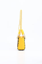Load image into Gallery viewer, SCORE! Jacqui Classic Top Handle Crossbody Satchel  - Black and Gold Yellow
