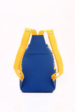 Load image into Gallery viewer, SCORE! Natalie Michelle Large Polka Dot Designer Backpack - Royal Blue and Yellow Gold
