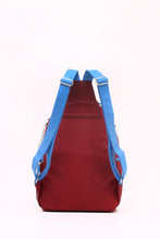 Load image into Gallery viewer, SCORE! Natalie Michelle Medium Polka Dot Designer Backpack  - Maroon and French Blue
