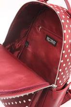 Load image into Gallery viewer, SCORE! Natalie Michelle Medium Polka Dot Designer Backpack  - Maroon and White
