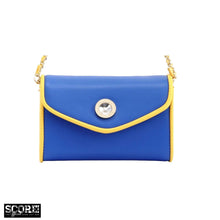 Load image into Gallery viewer, SCORE! Eva Designer Crossbody Clutch- Royal Blue and Gold Yellow
