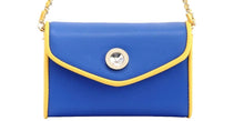 Load image into Gallery viewer, SCORE! Eva Designer Crossbody Clutch- Royal Blue and Gold Yellow

