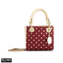 Load image into Gallery viewer, SCORE! Jacqui Classic Top Handle Crossbody Satchel - Maroon Crimson and Gold
