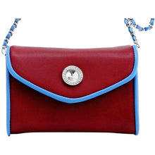 Load image into Gallery viewer, SCORE! Eva Designer Crossbody Clutch - Maroon and Blue
