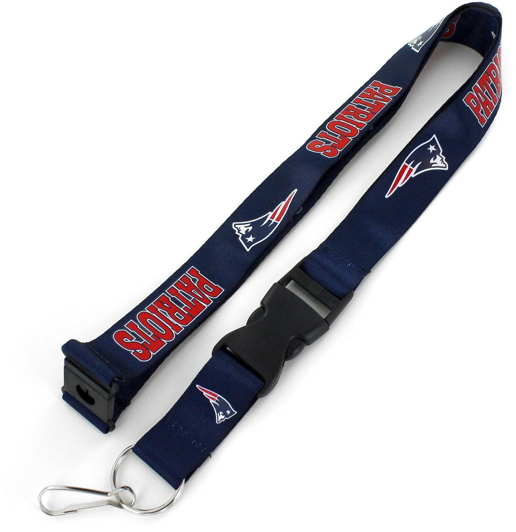 New England Patriots Officially Licensed Blue, White and Red NFL Logo Team Lanyard
