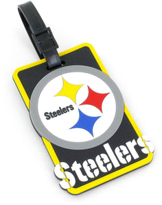 This NFL Licensed Soft Bag Tag is colorful, durable, and flexible.  Write identification information directly onto the interior card.   Tag size: L 4.3" x W 2.3"  The Soft Bag Tag can be use for suitcase, handbags, luggage, travel bags, computer bags, etc.