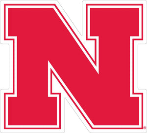 University of Nebraska Lincoln NCAA Collegiate Logo Super Durable Purse Sticker~ "N" Huskers Scarlet Red and Cream White
